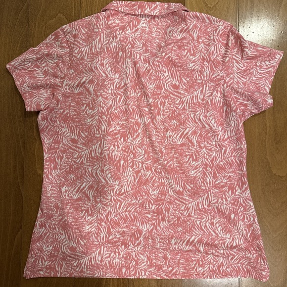 Peter Millar Women's Golf Polo Pink Palm Kiawah Ocean Course Size Large UVF 50+ - Picture 6 of 7